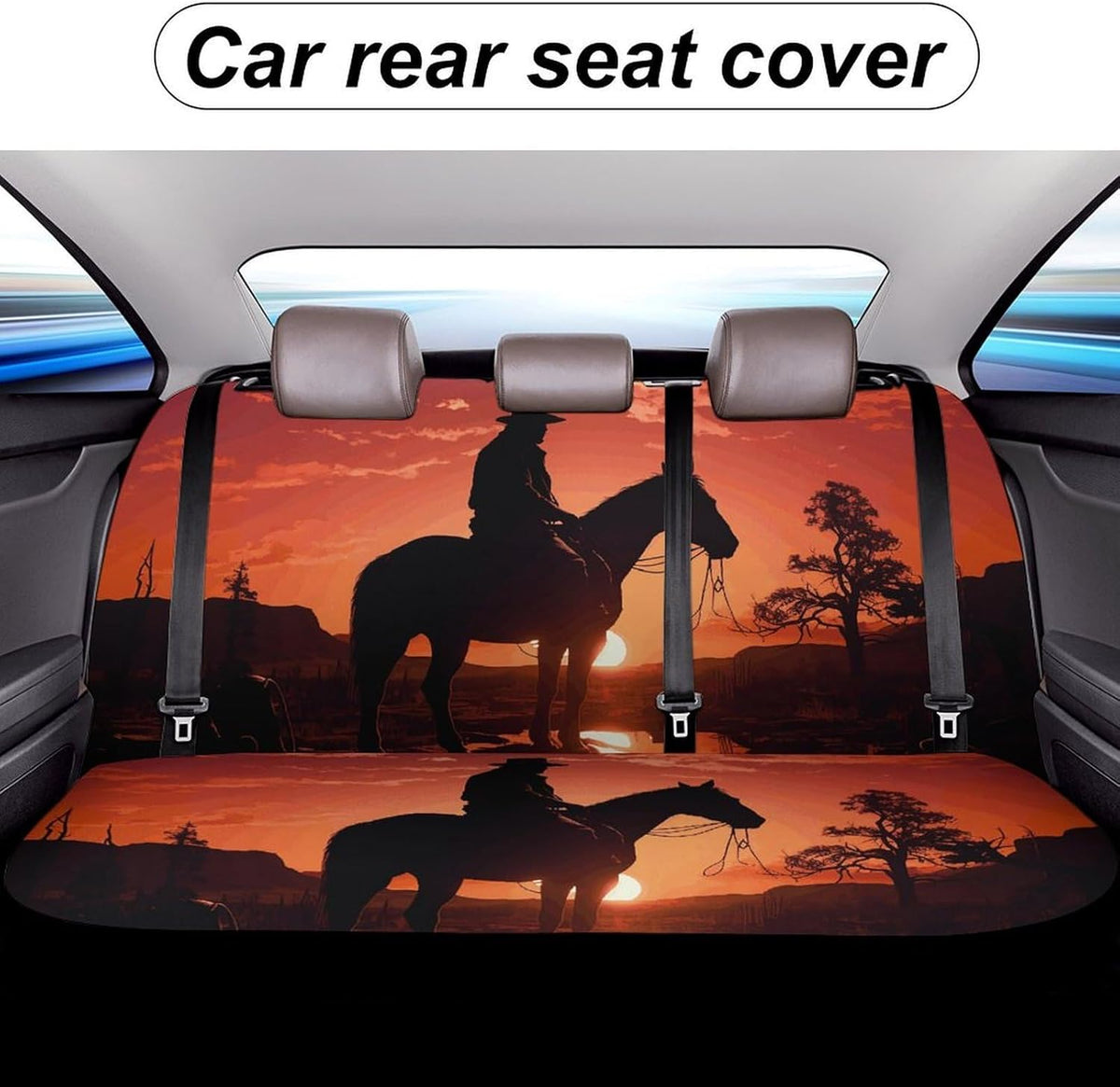 Cowboy West Dog Car Seat Covers Waterproof Truck Back Seat