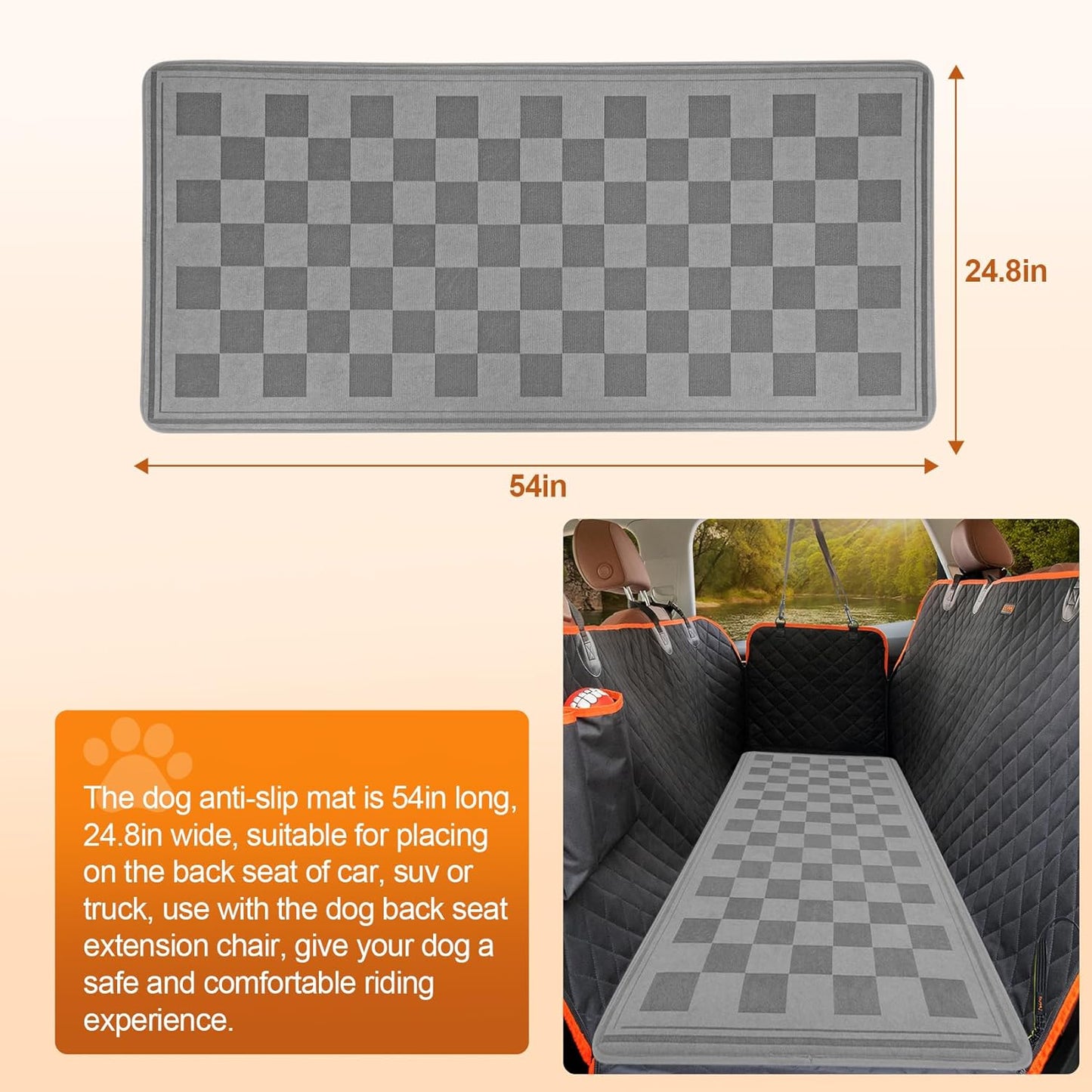 Backseat Pet Bed Mat,Dog Bed for Car Back Seat,54 * 24.8in