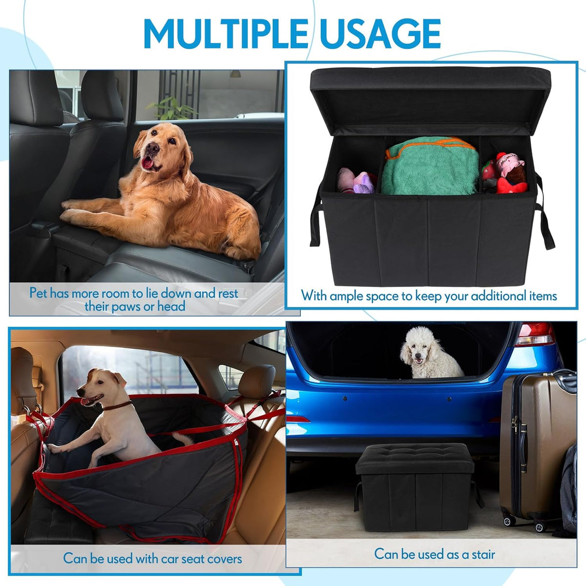 Car Back Seat Extender for Dogs up to 300lbs Car Seat