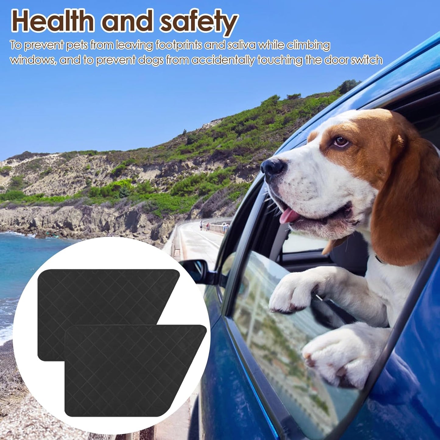 2Pcs Dog Car Seat Cover for Back Seat, Hard Bottom Car Seat