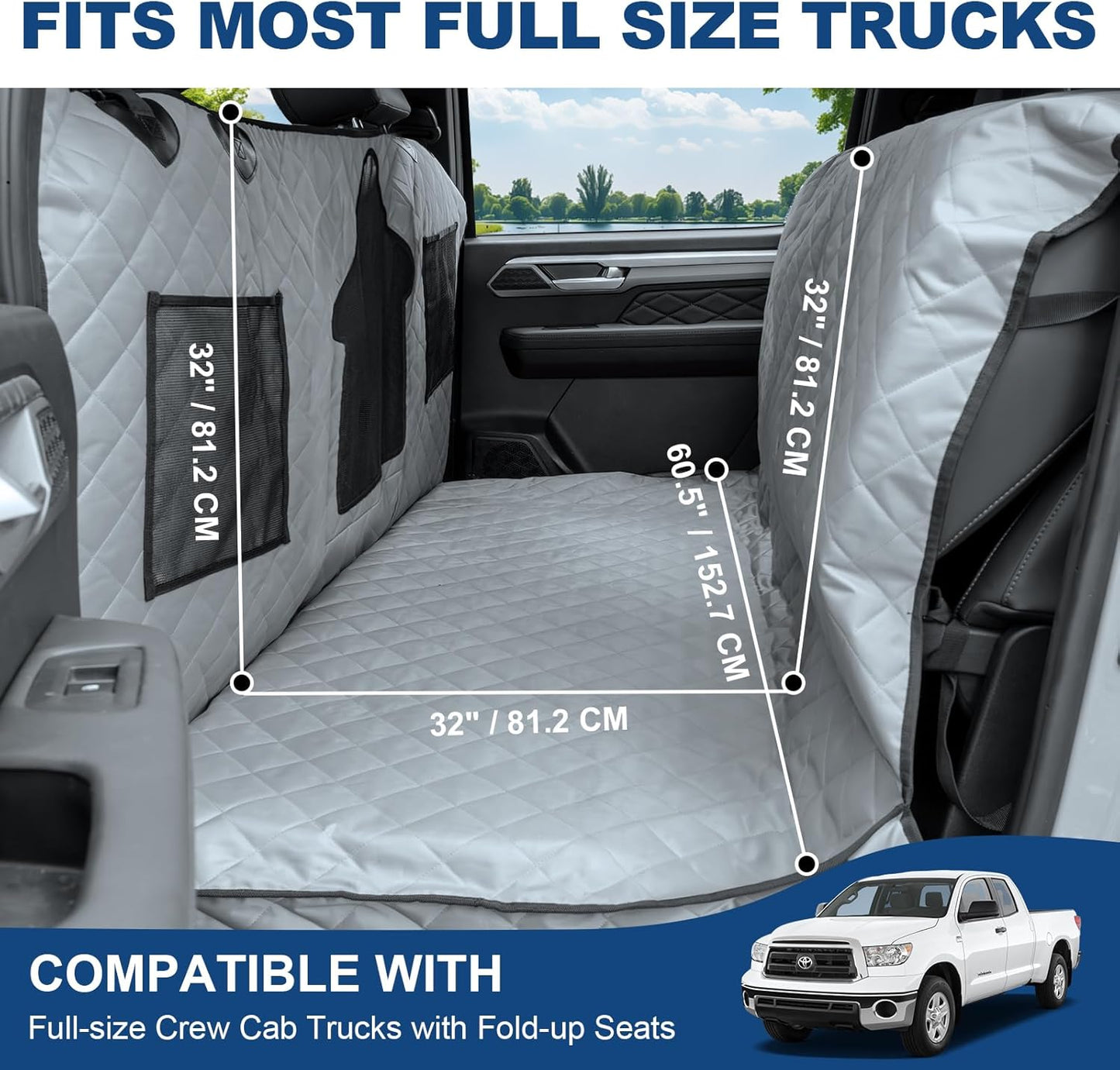 Dog Car Seat Cover for Back Seat - Waterproof Pet Hammock