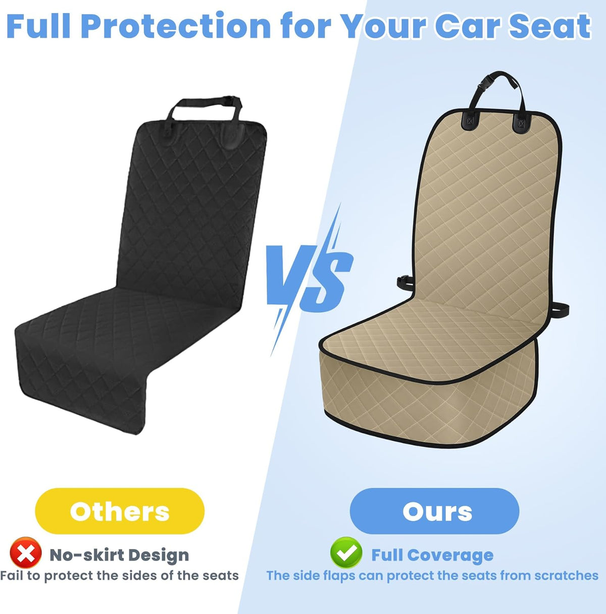 Dog Car Seat Covers, Waterproof Front Seat Cover for Dogs