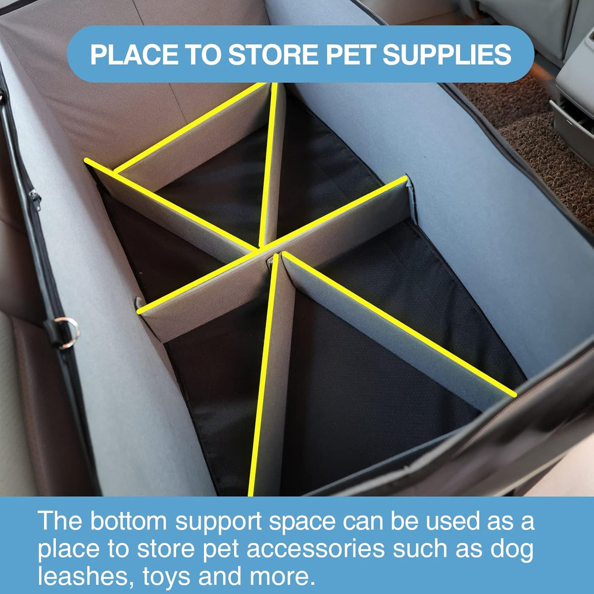 Dog Booster Seat for 2 Small/Medium Dogs, Dog Car Seat with