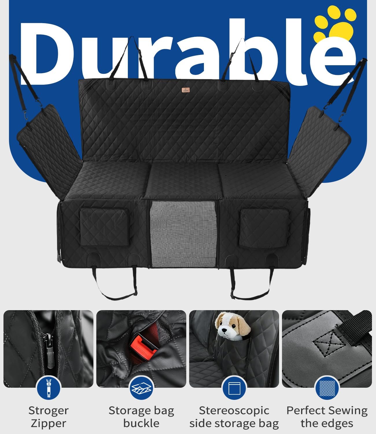 Dog Car Seat Cover Back Seat Extender for Dog Car Hammock