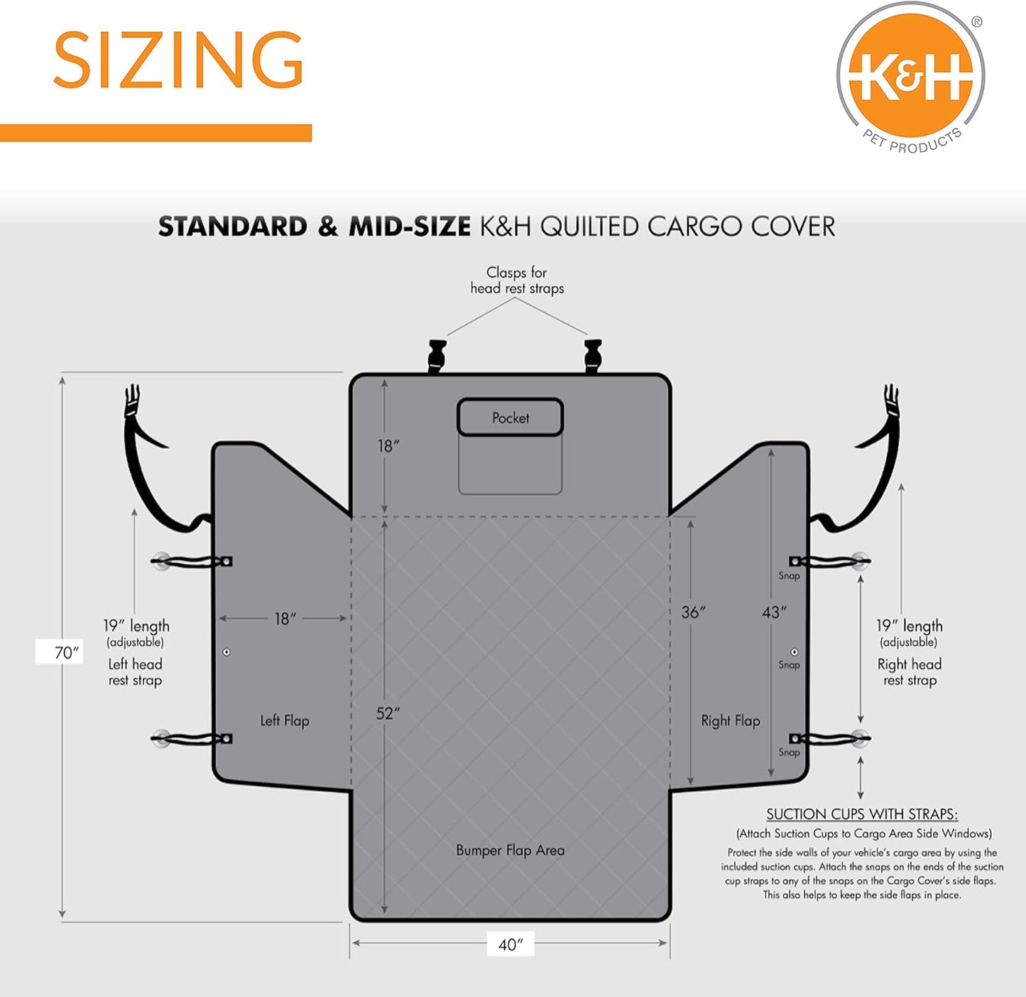 Quilted Cargo Cover Black Standard/Mid-Size Vehicle 54
