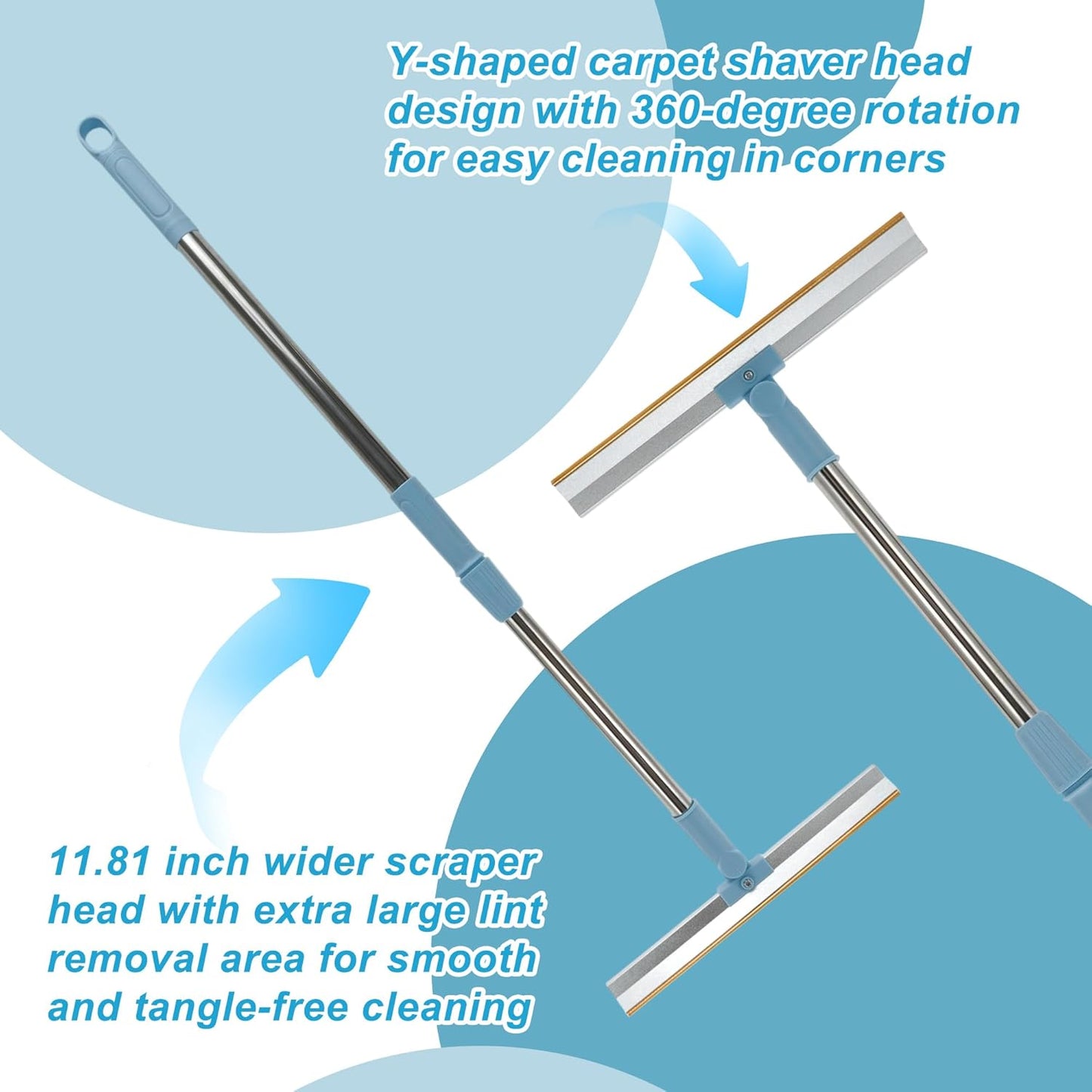Pet Hair Removal Tool, Retractable Dog Hair Remover, Carpet