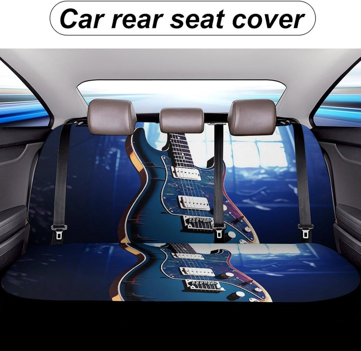 Blue Guitar Dog Car Seat Covers Waterproof Truck Back Seat