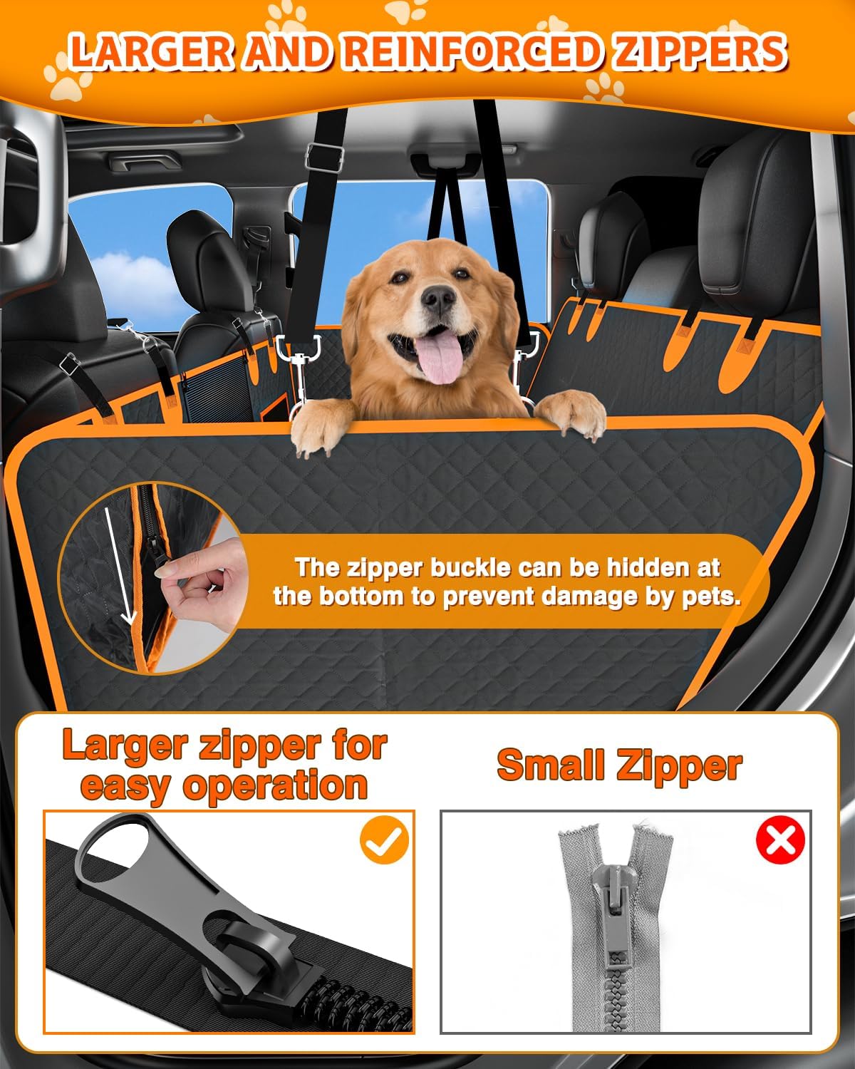 Back Seat Extender for Dogs, Dog Car Seat Cover for Back