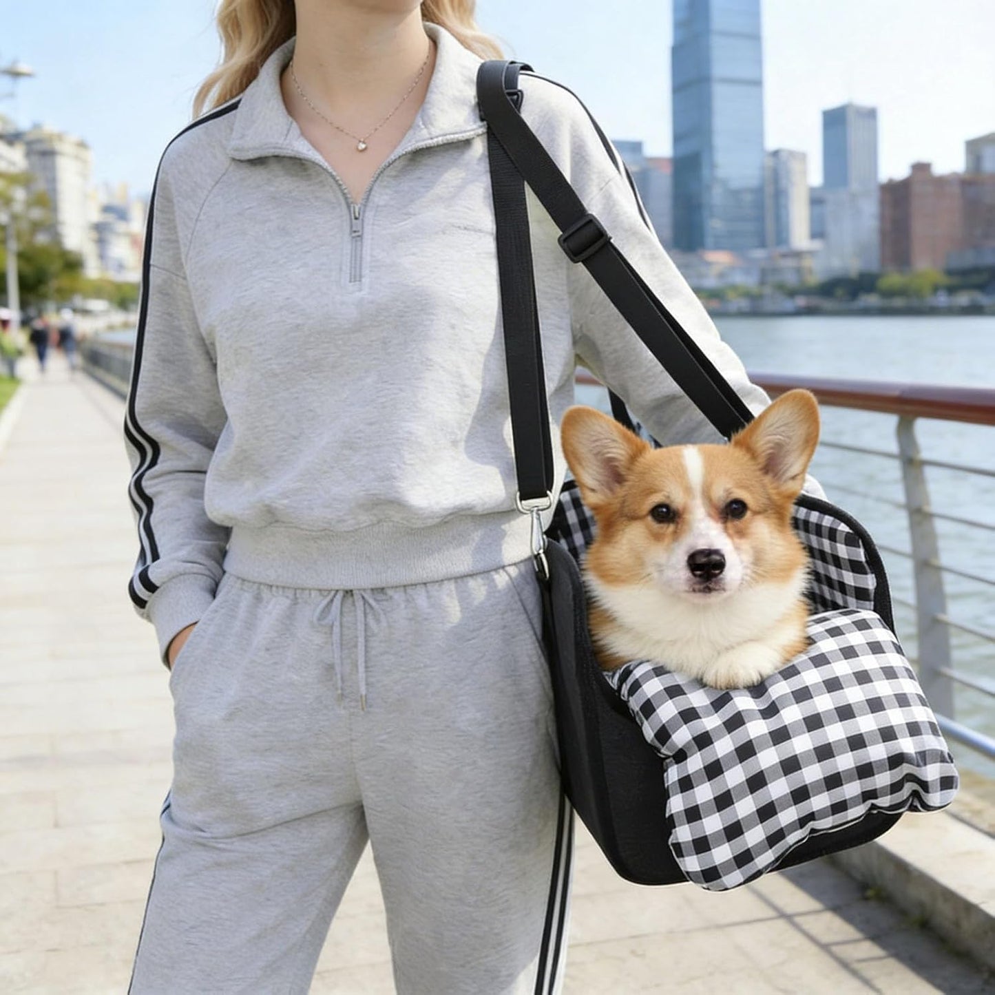 Center Console Dog Car Seat, Anti-Collapse Armrest Booster
