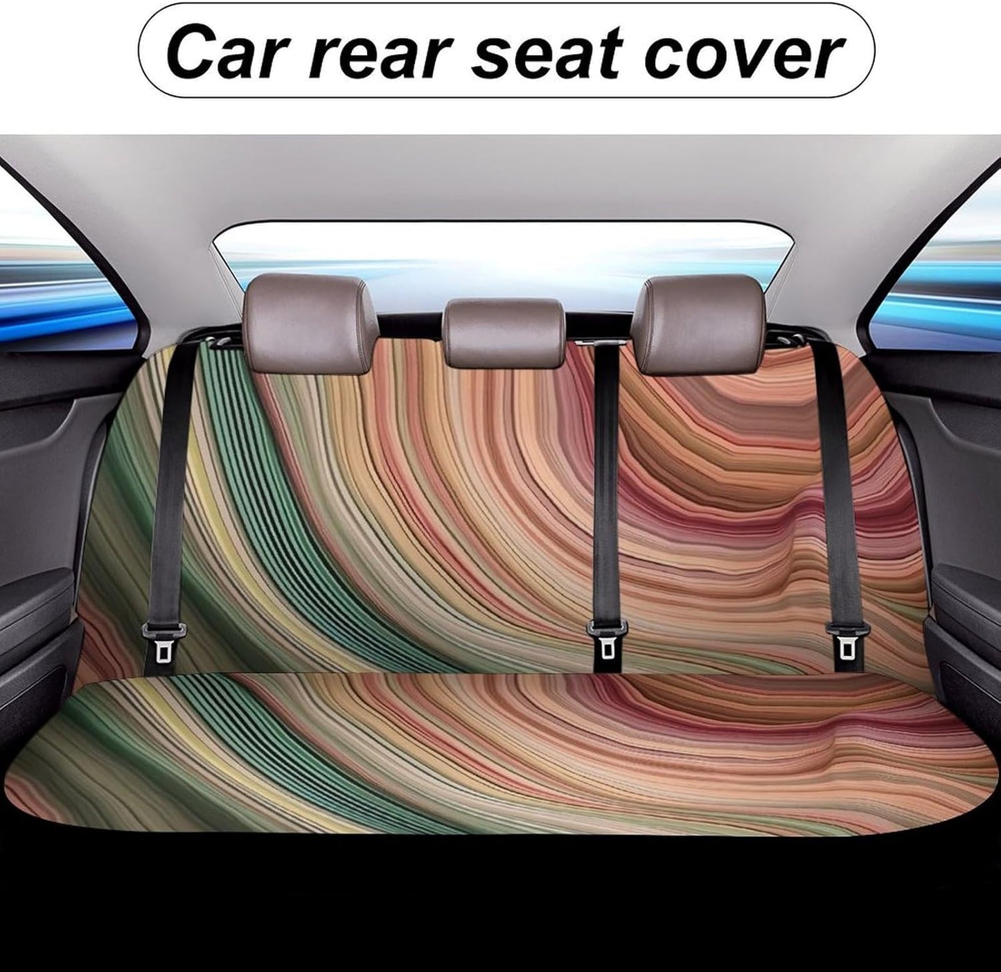 Green and Gray Stripes Dog Car Seat Covers Waterproof Truck