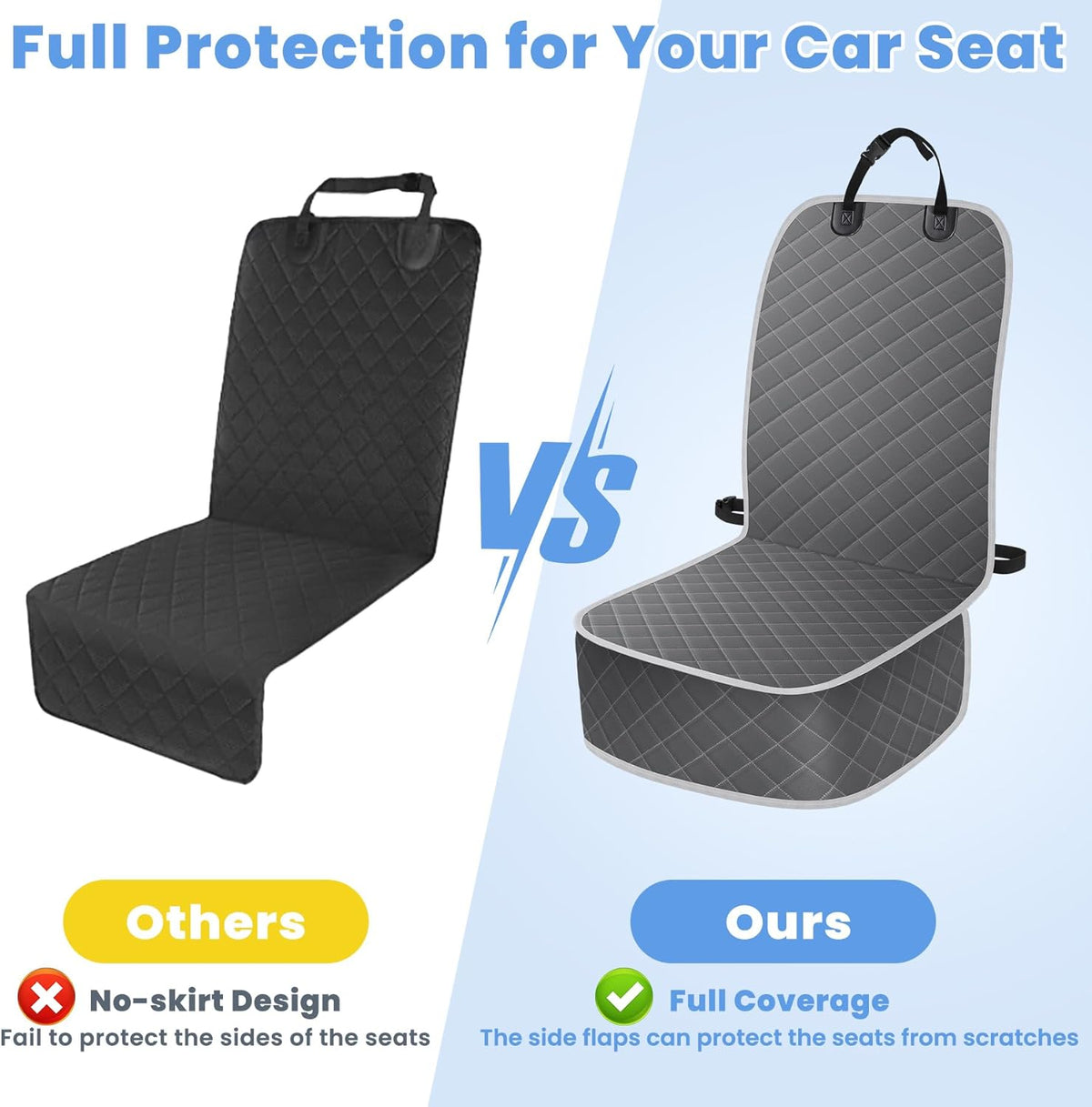 Dog Car Seat Covers, Waterproof Front Seat Cover for Dogs