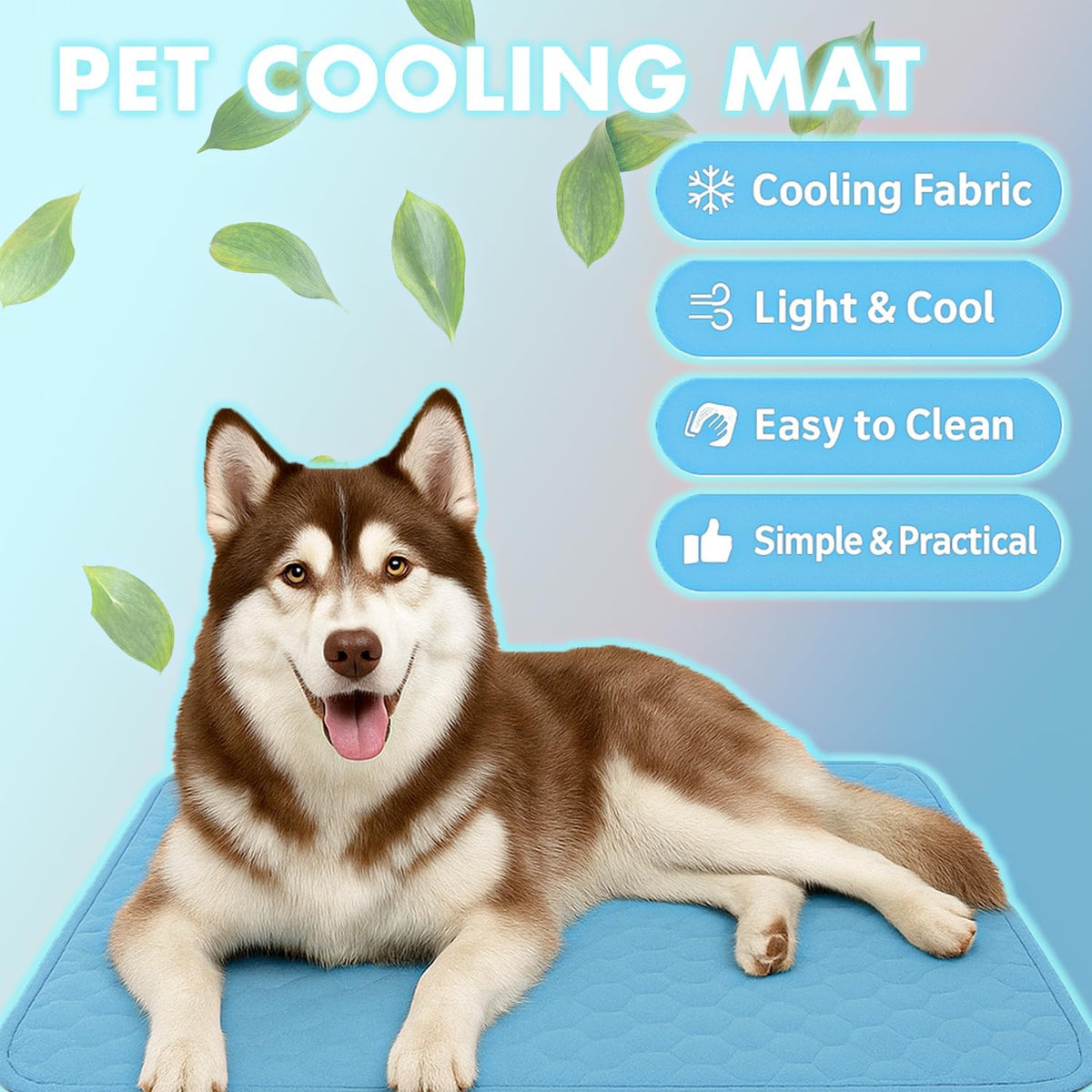 Dog Cooling Mat with 5 Poop Bags Included – Self Cooling