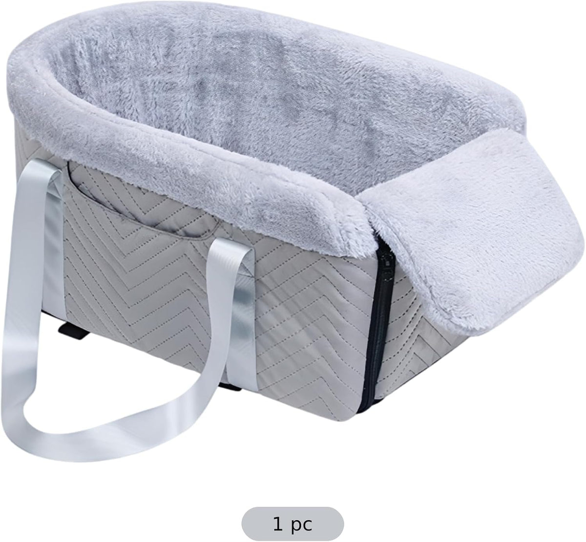 Gray Console Dog Car Seat 11.8 X 19.7 X 9.1 in, Portable