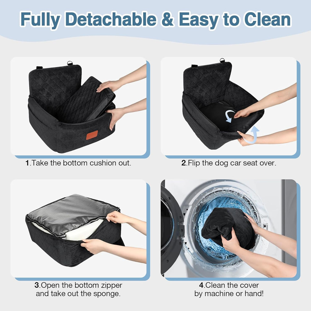 Dog Car Seat for Small Dogs Under 30lbs, Washable Pet