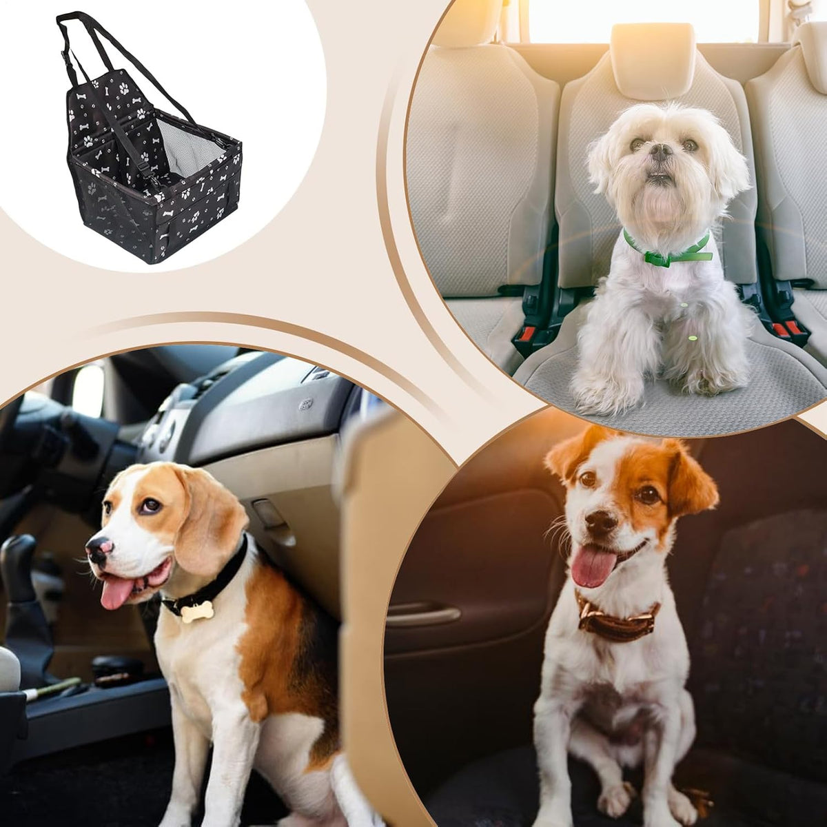 Dog Car Seat - Waterproof Portable Booster, Secure Travel