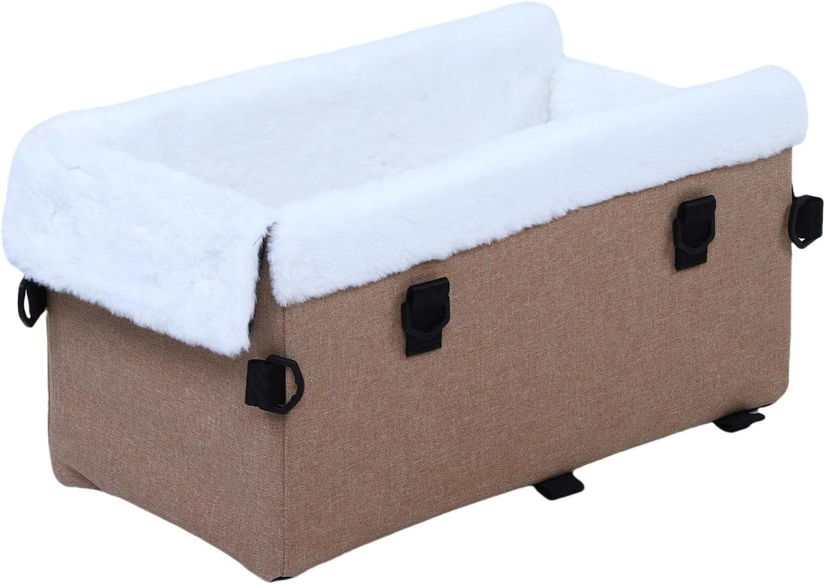 Small Dog Car Seat, Center Console Dog Car Seat with Safety