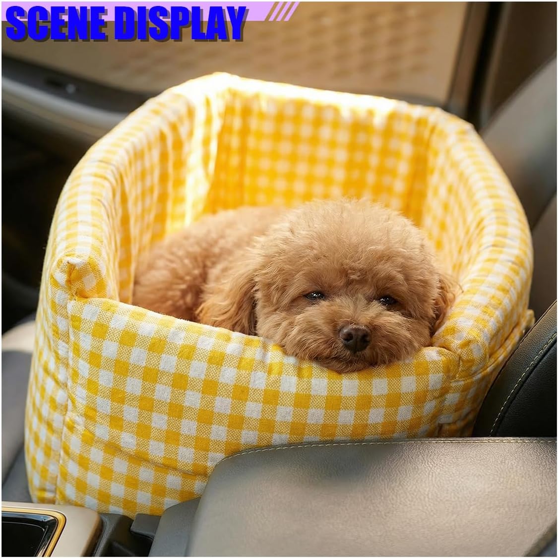 Center Console Dog Car Seat, Removable Car Armrest Box Pet