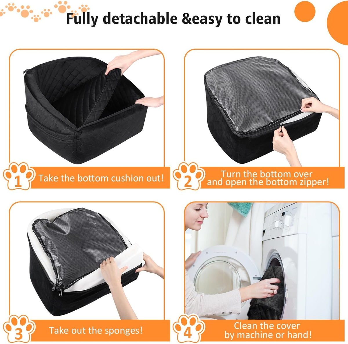 Dog Car Seat for Small Medium Dogs,Detachable Washable Dog