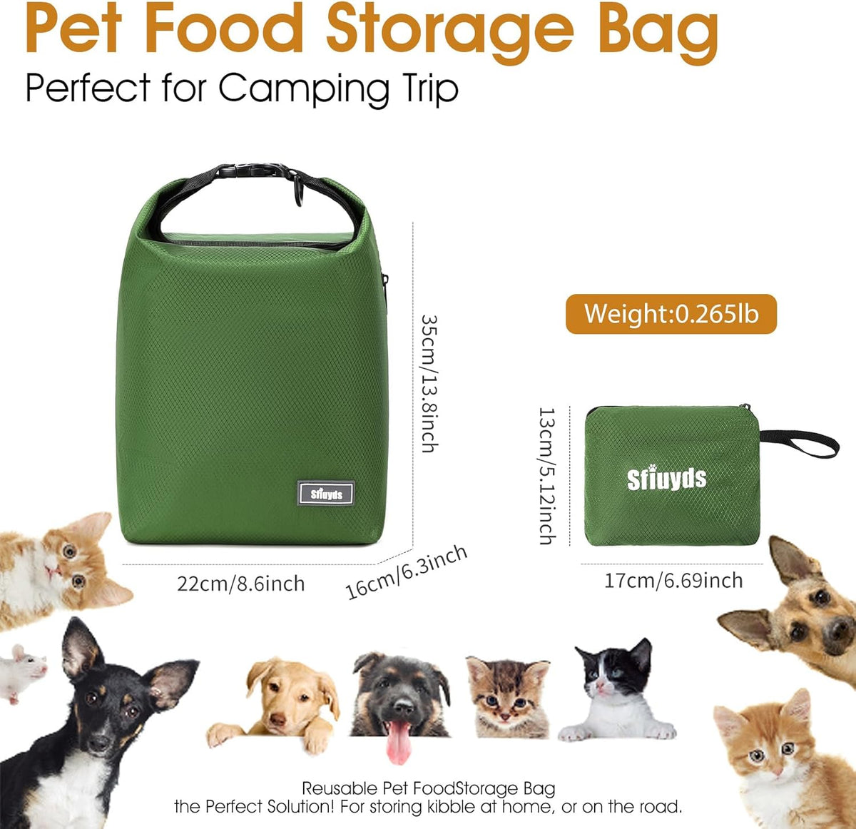 Dog Food Travel Bag with 2PCS Collapsible Dog Travel Bowls