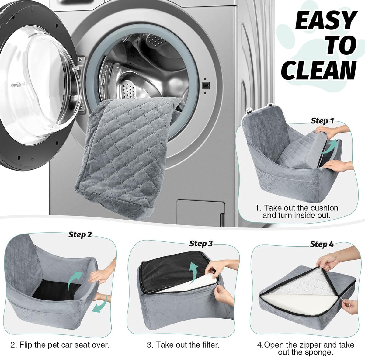 Dog Car Seat for Medium Dogs Up to 40lbs,Fully Detachable
