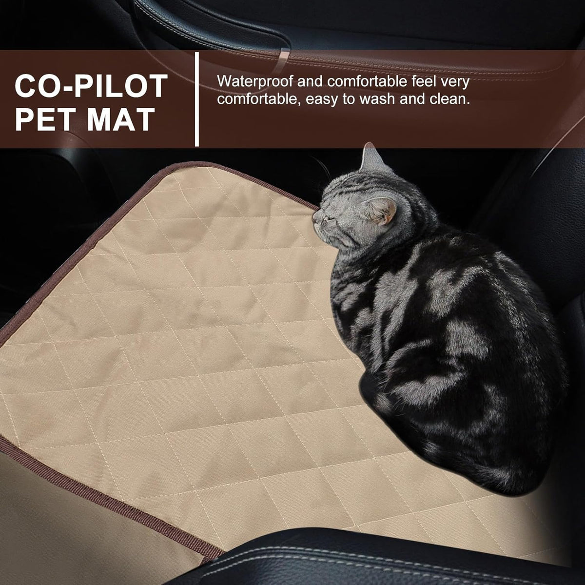 Pet Car Front Seat Cover for Dogs Waterproof Sturdy Dog Mat