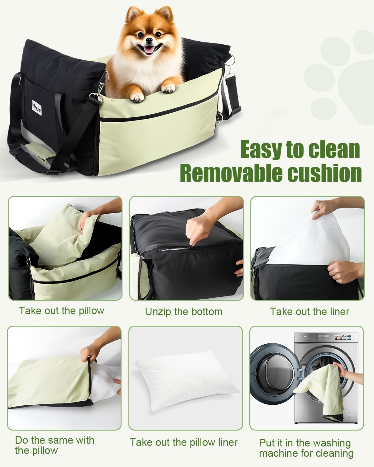 Dog Carseat for Small Dogs – Harness-Compatible Pet Travel