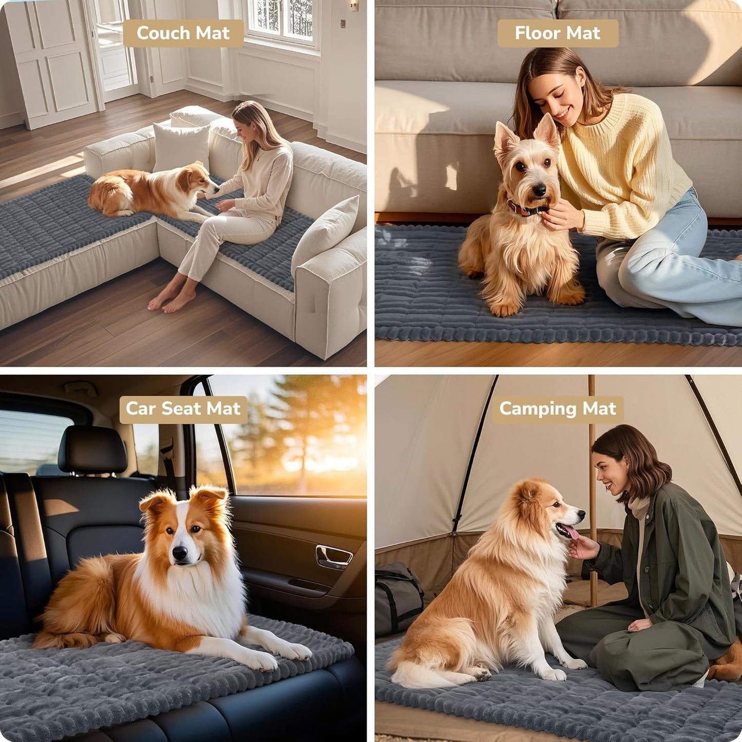 Dog Bed Mat for Car Backseat Extender, Non-Slip Pet Bed Mat
