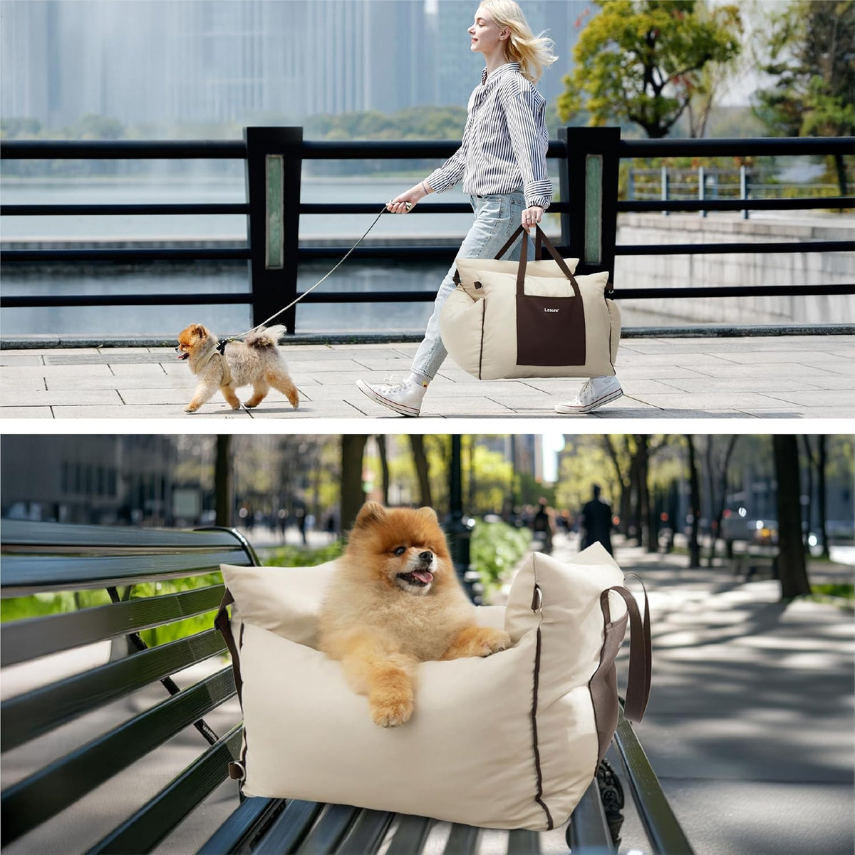 Lesure Small Dog Car Seat for Small Dogs - Dog Booster Seat