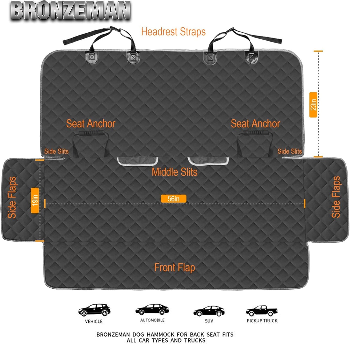 Bench Car Seat Cover Protector - Strong &