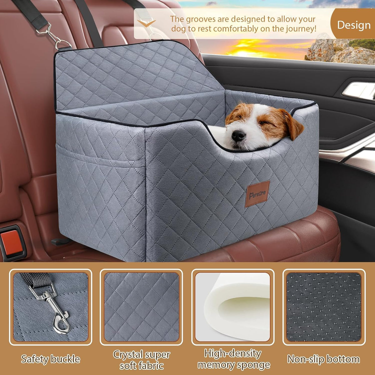 Dog Car Seat for Large-Medium Dogs: Pet Car Seat