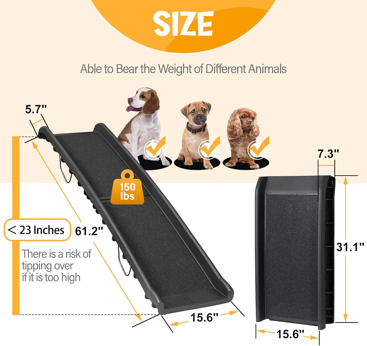 Portable Folding Dog Ramps for SUV, Truck, Car Ramp Stairs