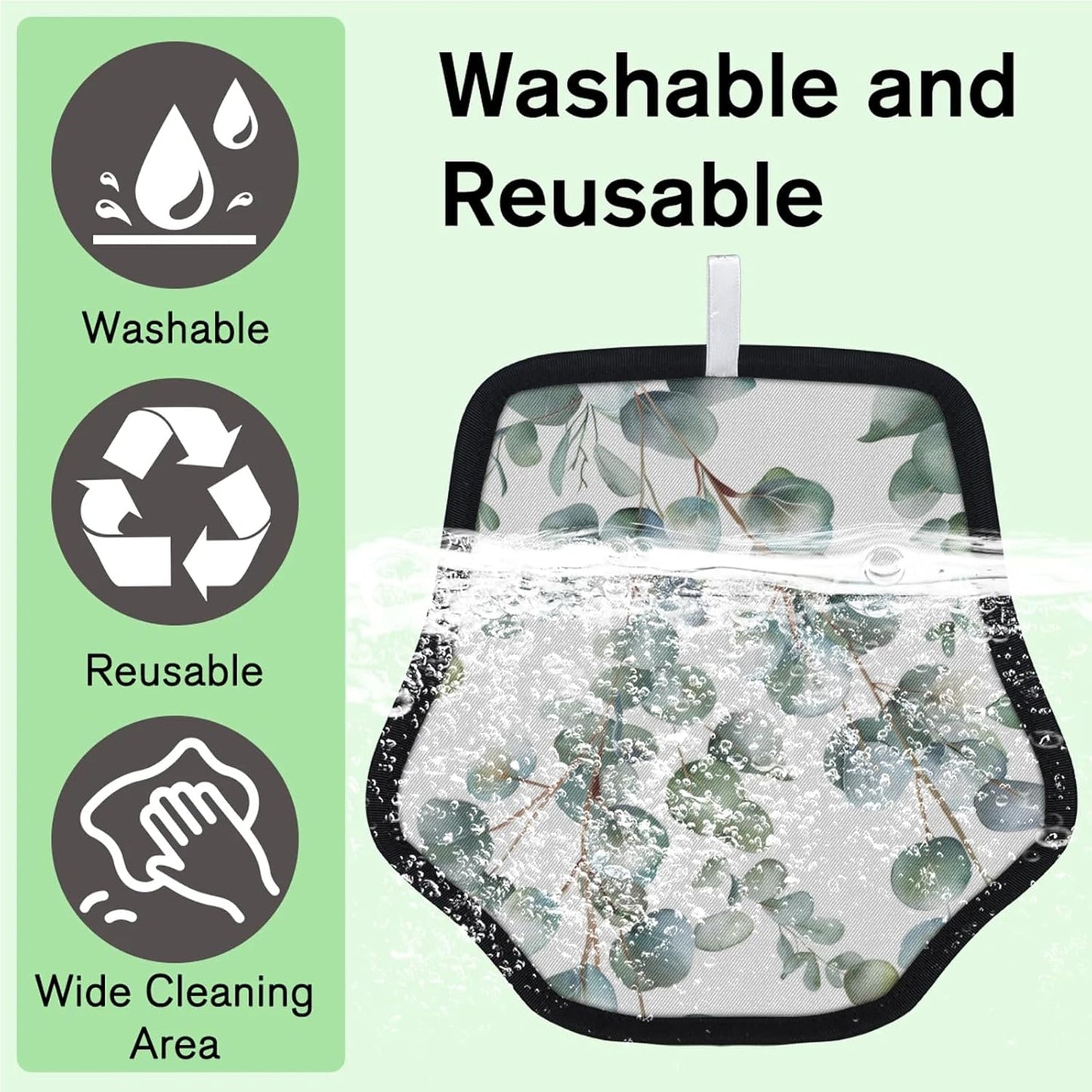 Summer Eucalyptus Leaves 2Pcs Electrostatic Reusable Pet