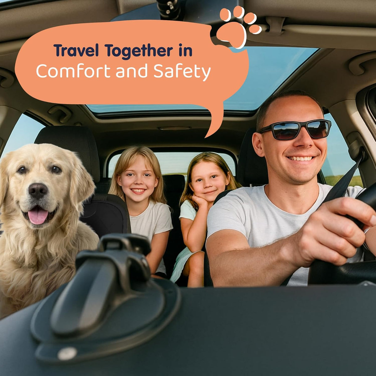 Petloox Front Seat Dog Cover for Car, Truck & SUV - Waterproof, Non-Slip Pet Car Seat Cover for Dogs - Durable, Easy to Install & Clean, Front Passenger Seat Protector for Pets & Vehicles