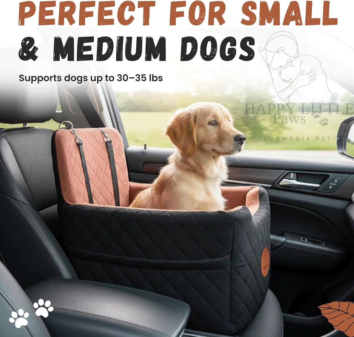 Dog Car Seat Booster for Small Dogs – Thick Cushion