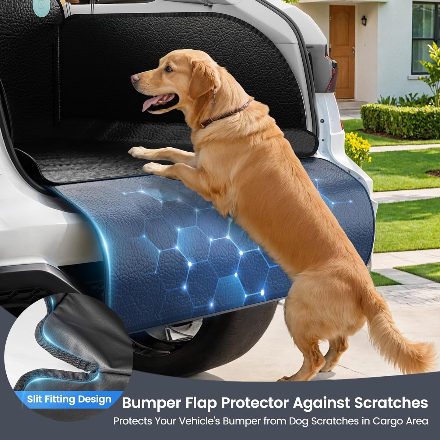 SUV Cargo Liner for Dogs with PU Leather, Waterproof Pet