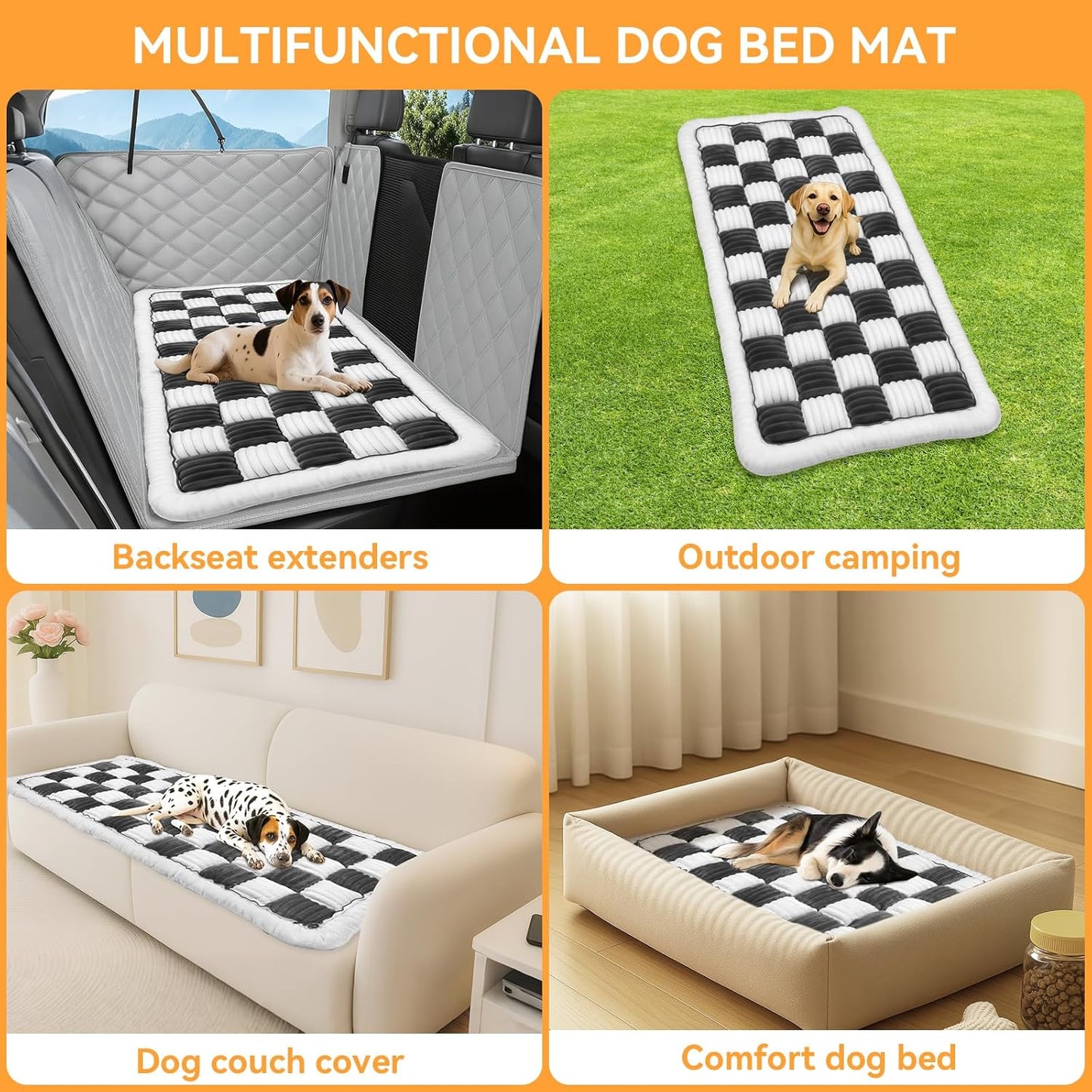 Backseat Dog Bed Non-Slip, Back Seat Pet Mat, Soft and