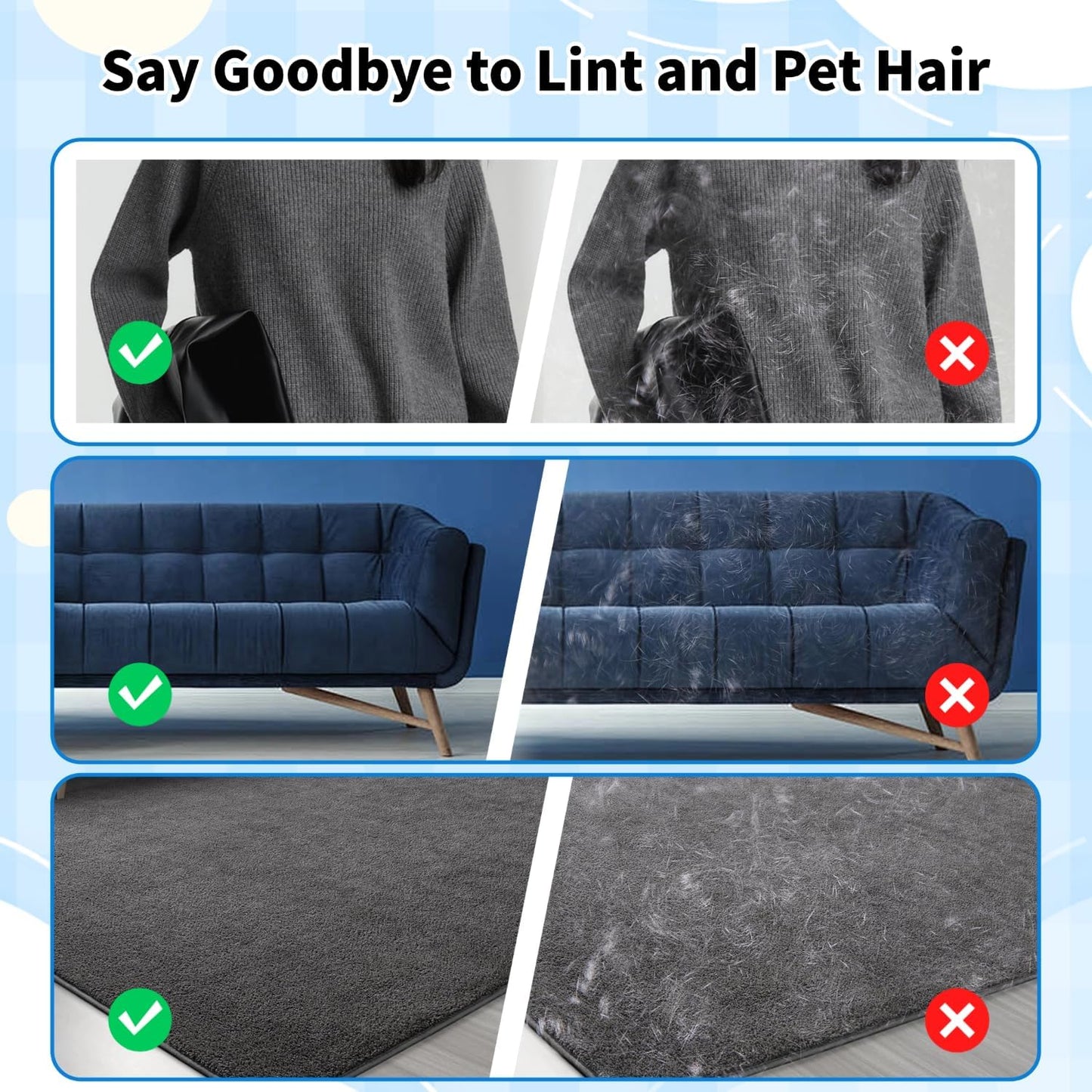 Pet Hair Removal Glove for Cats & Dogs, Reusable Magic