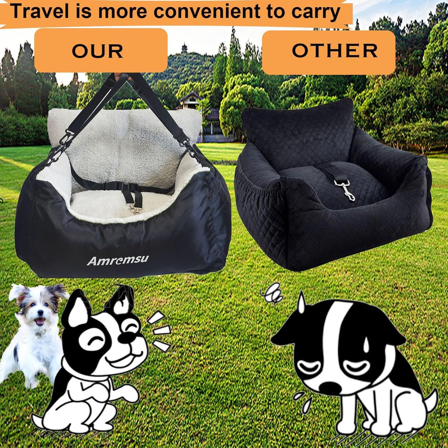 Small Dogs Car Seat,Fully Detachable and Washable Ultra