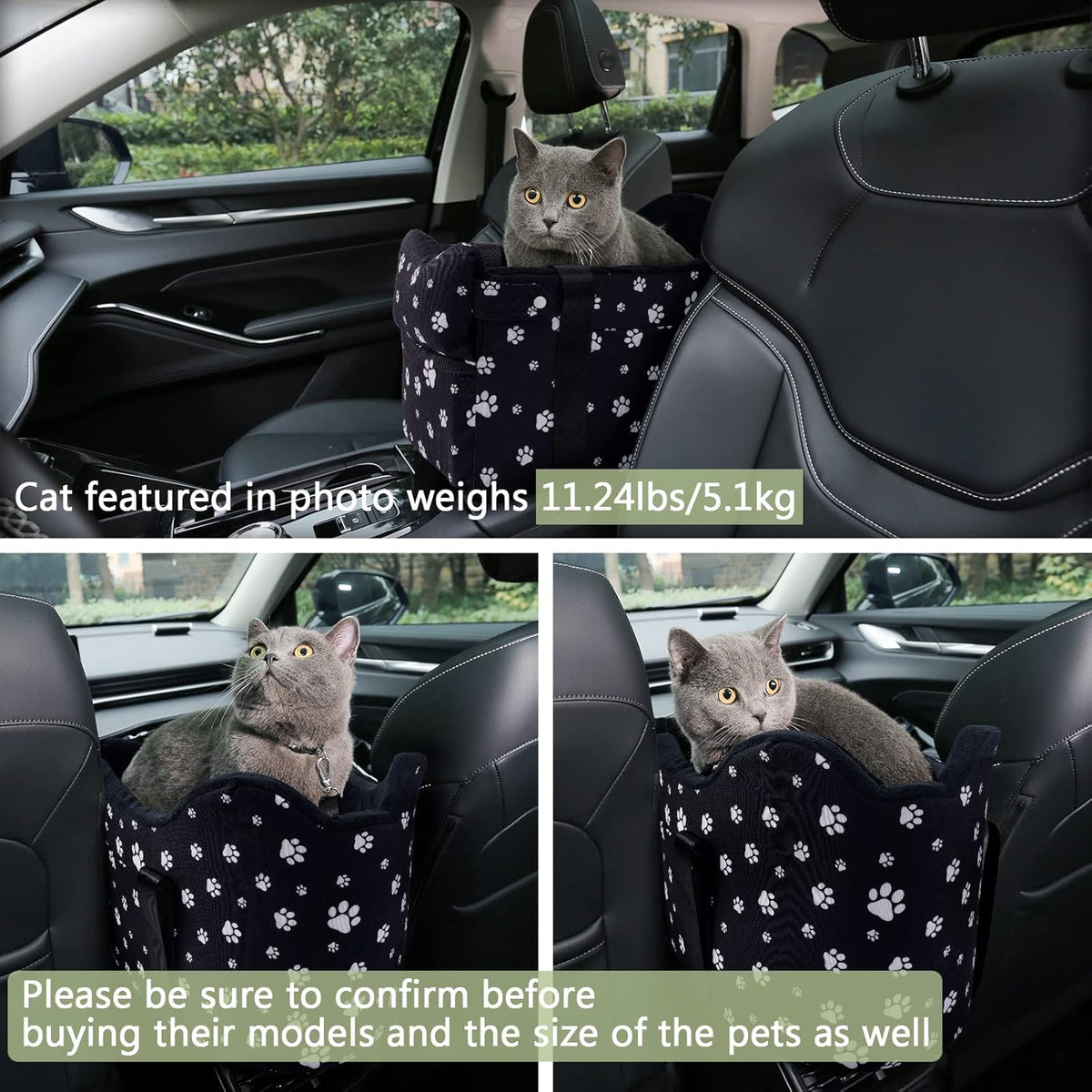 Center Console Dog Car Seat Safe Travel for Small Dogs