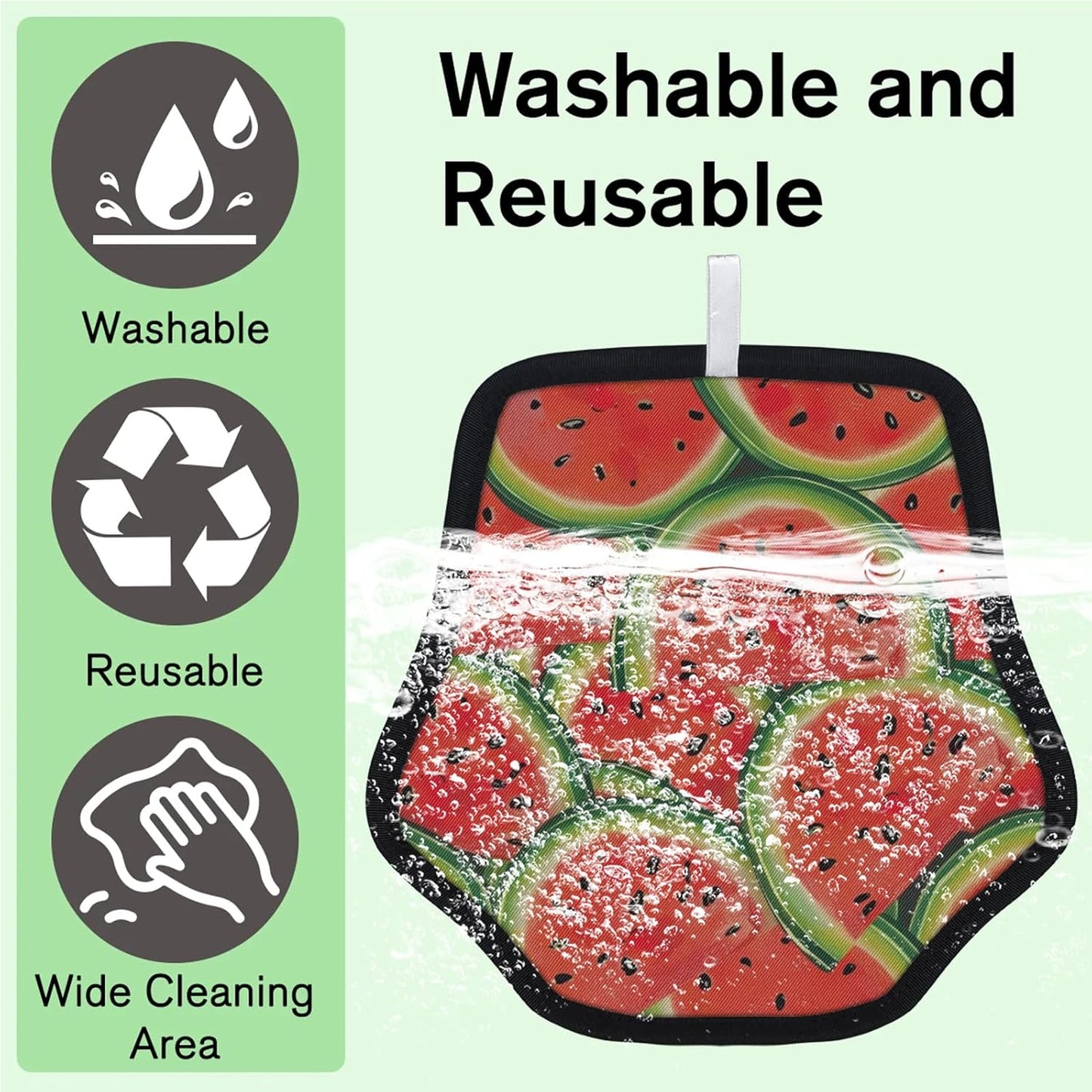 Watermelon Fruit 2Pcs Electrostatic Reusable Pet Hair