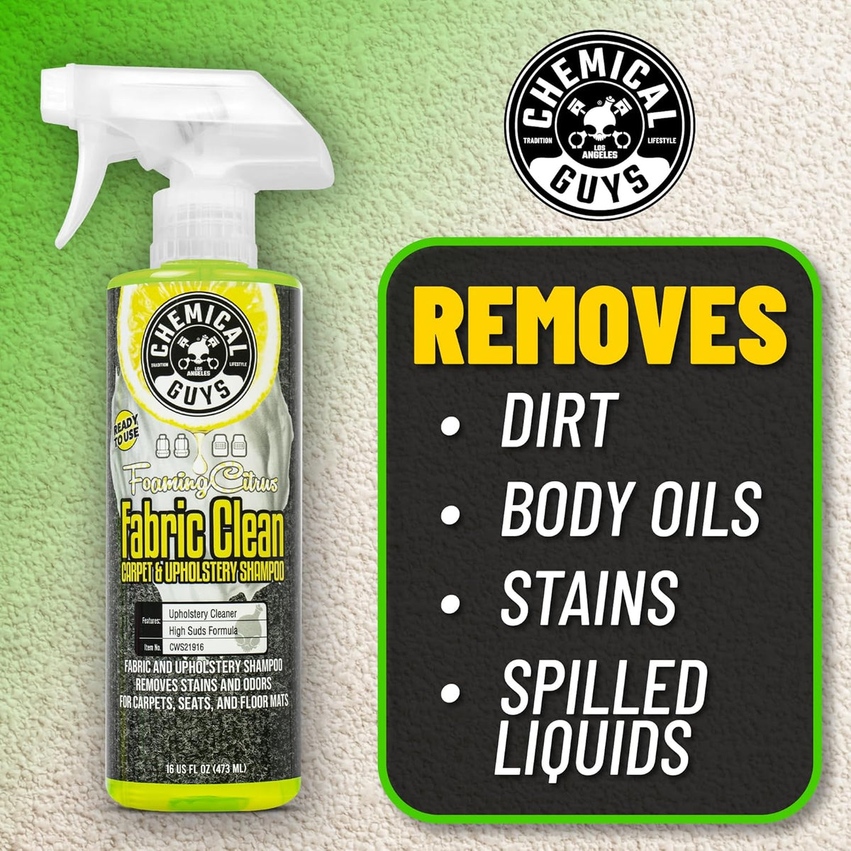 Foaming Citrus Fabric Clean Carpet & Upholstery Cleaner