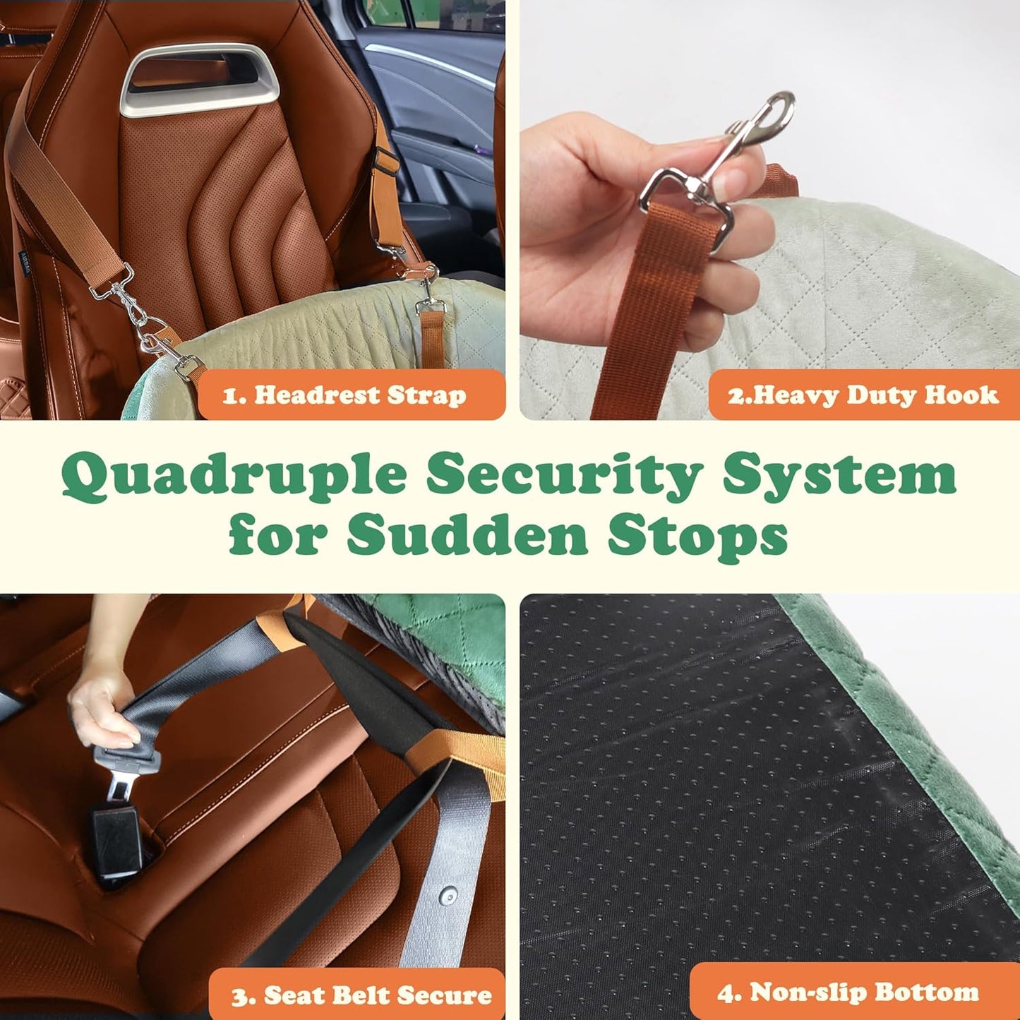 Dog Car Seat for Small & Medium Dogs - Crash-Protective