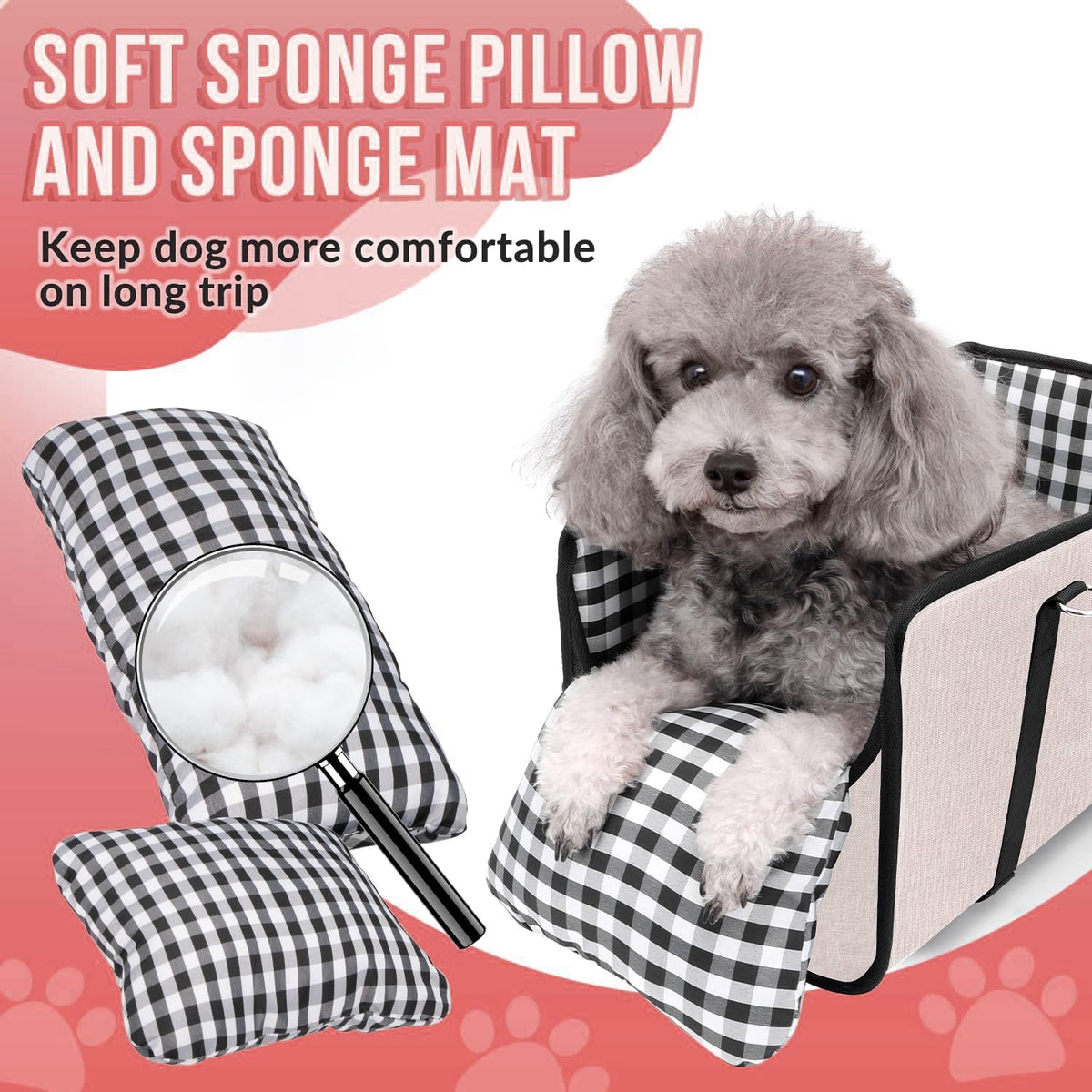 Console Dog Car Seat, Portable Dogs Armrest Booster Seat