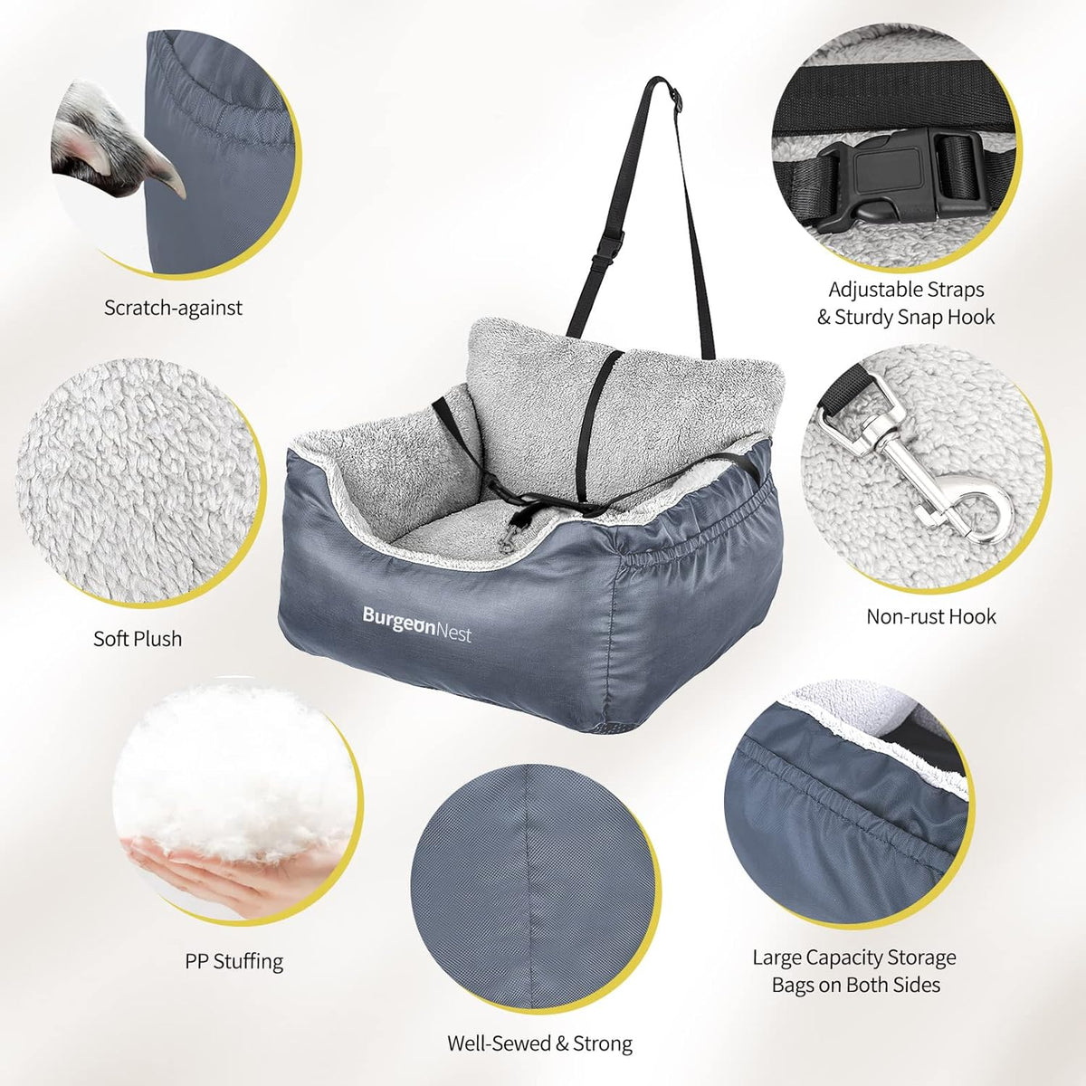 Dog Car Seat for Small Dogs, Washable Soft Booster Seats