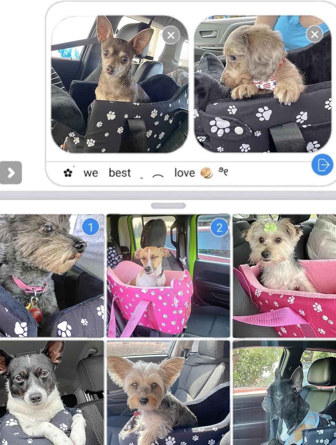 Dog Car Seat for Small Dogs – Center Console Pet Carrier