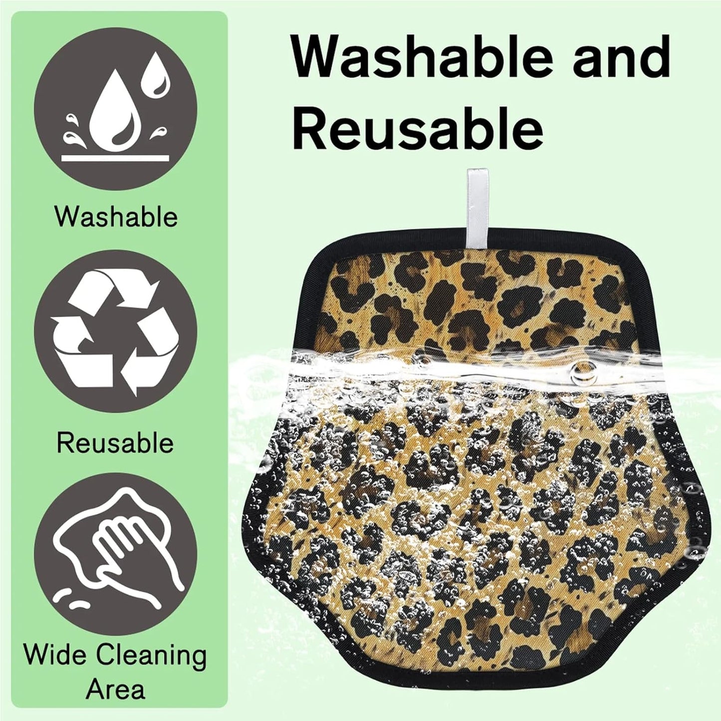 Leopard Print Brown 2Pcs Electrostatic Reusable Pet Hair