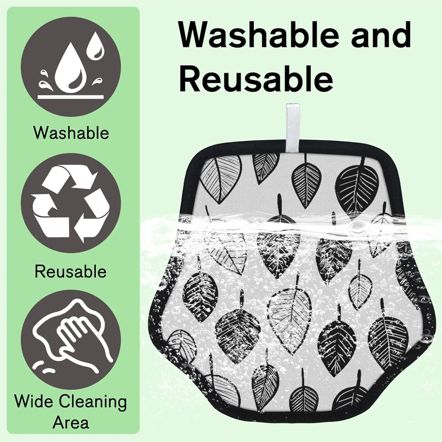 Plants Leaves 2Pcs Electrostatic Reusable Pet Hair Removal