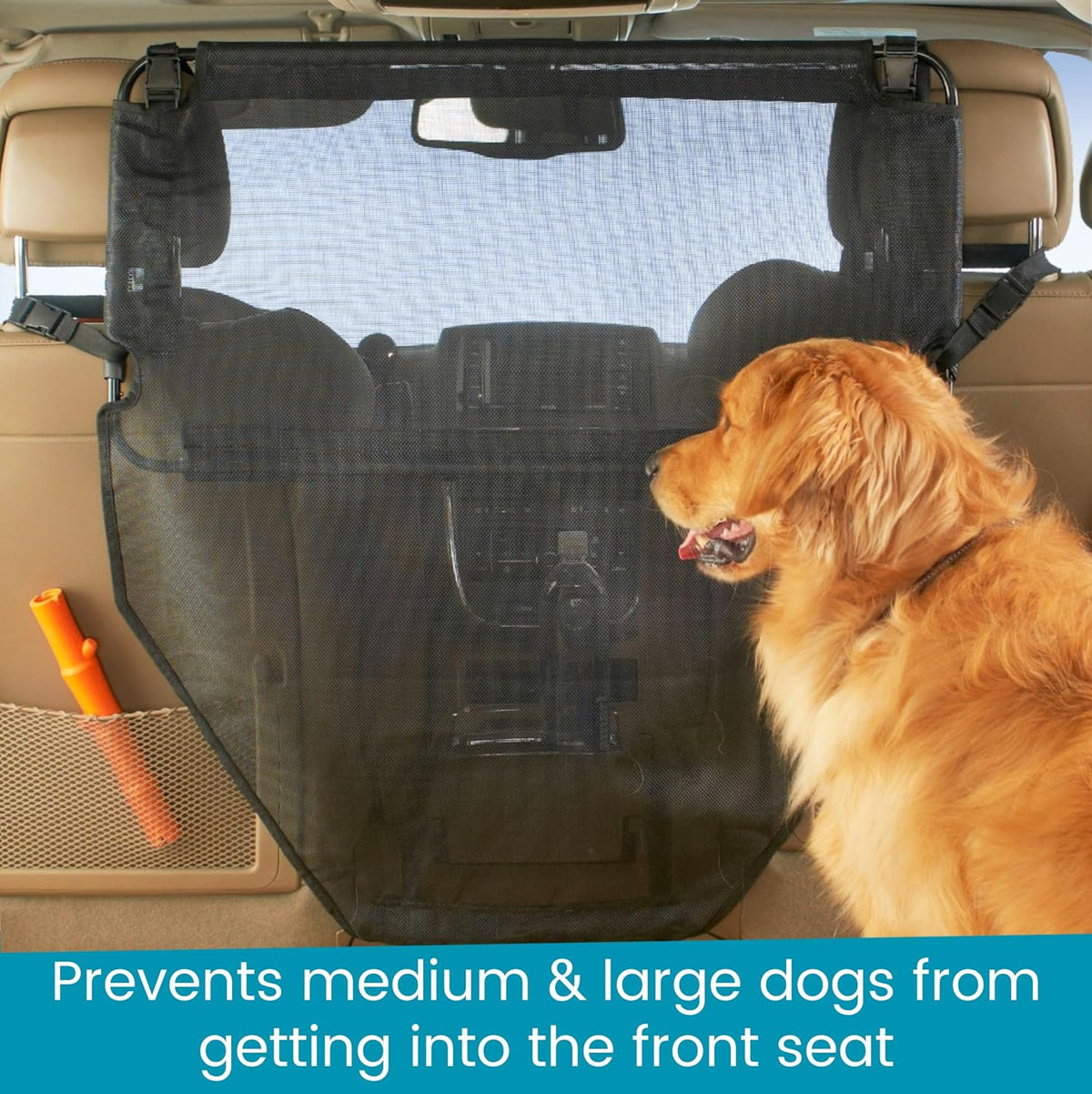Back Seat Barrier for Dogs - Car Divider for Dogs for