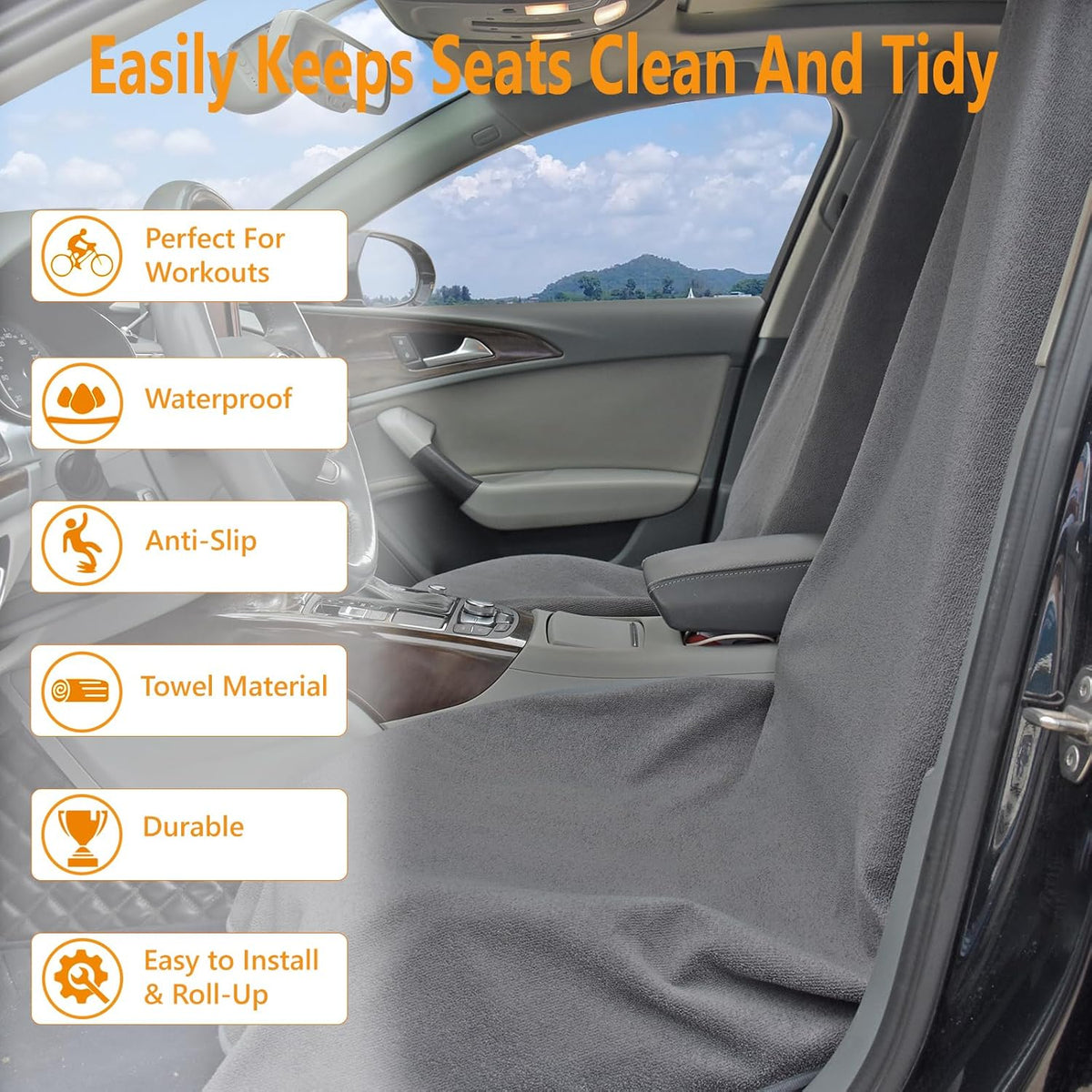 Towel Car Seat Covers - Super Absorbent Front Seat