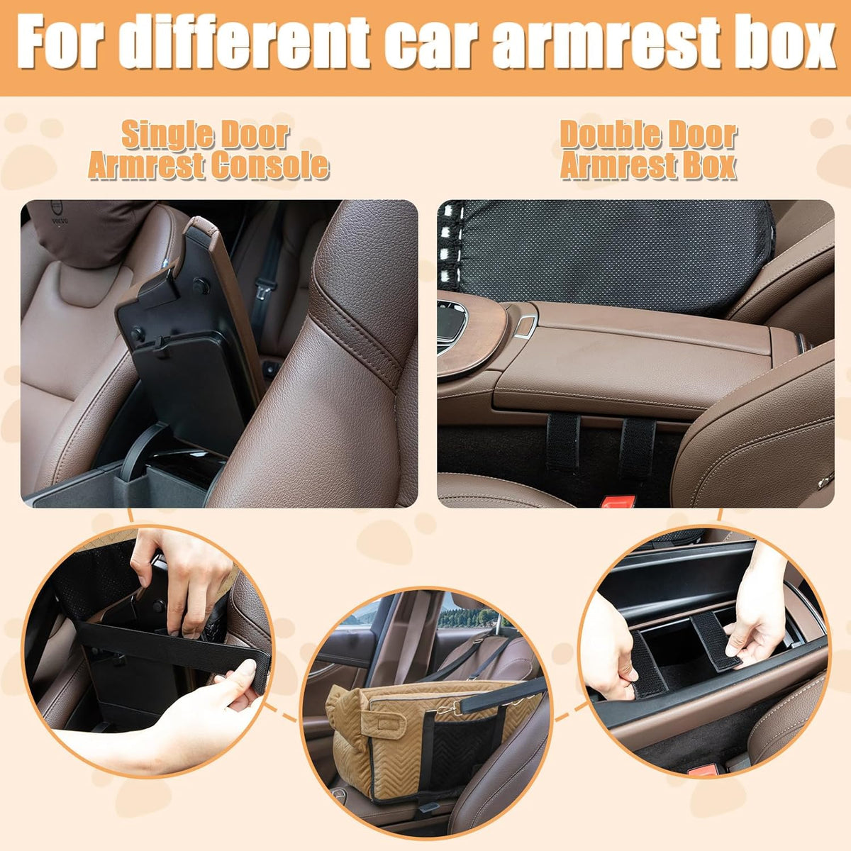 Dog Car Seat for Small Dogs, Portable Center Console Dog